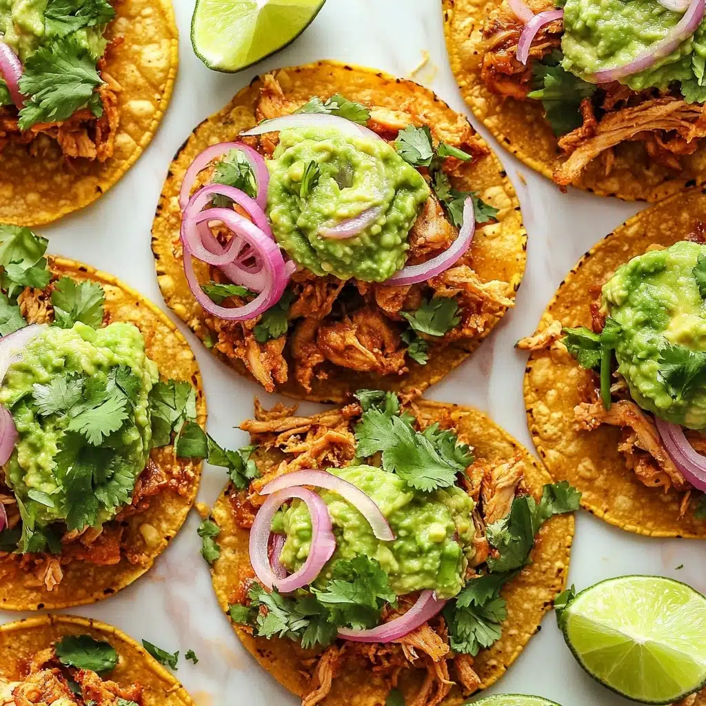 Easy Rotisserie Chicken Tostadas with Quick Pickled Onions Recipe - Recipe Image