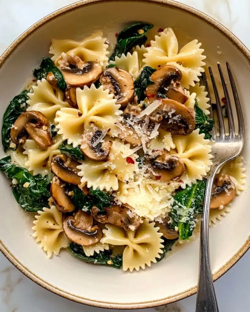 Spinach & Mushroom Pasta Recipe