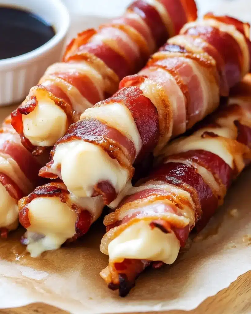 Bacon Wrapped Mozzarella Cheese Sticks Recipe