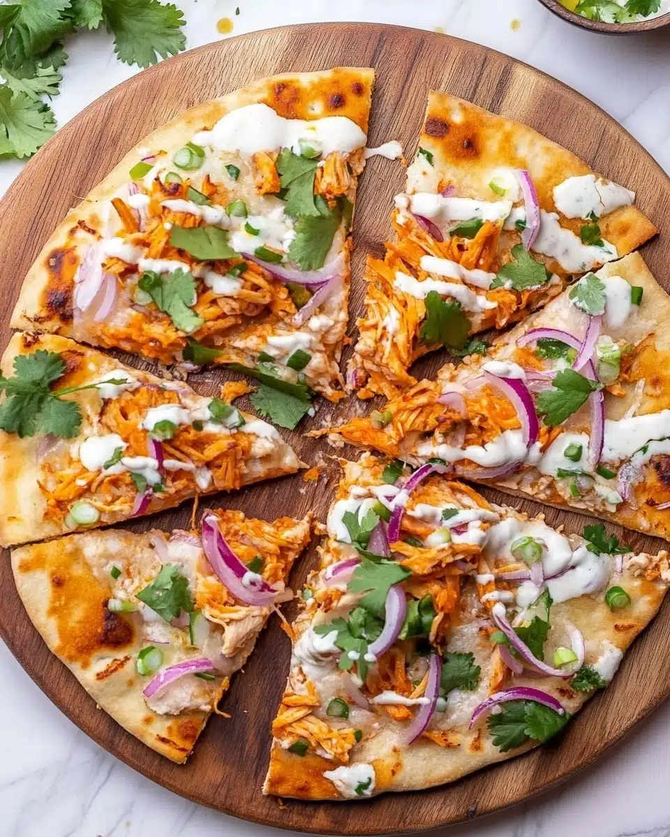 Wicked Easy Buffalo Chicken Flatbread Recipe