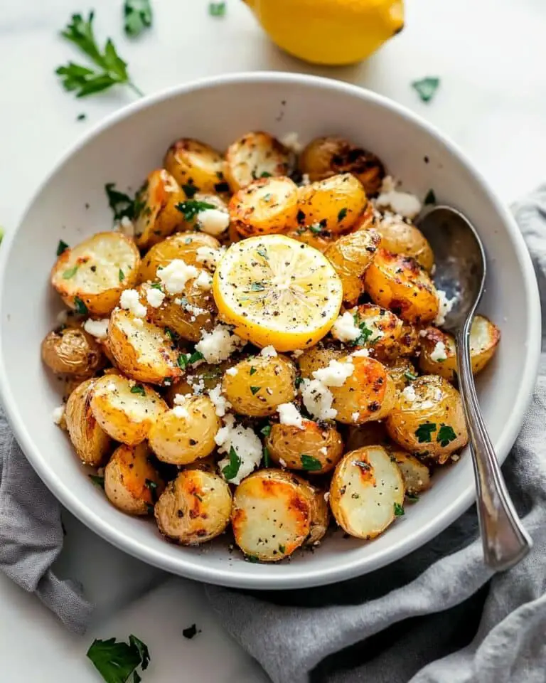 Greek Roast Potatoes with Lemon and Feta Recipe