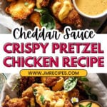 Pretzel Chicken Fingers with Honey Mustard Cheese Sauce. Recipe