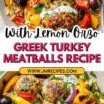 Greek Turkey Meatballs with Lemon Orzo & Creamy Feta Yogurt Sauce Recipe