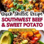 Southwest Ground Beef and Sweet Potato Skillet Recipe