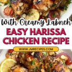 Harissa Chicken with Labneh, Roasted Red Peppers and Red Onion Recipe