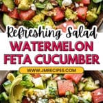 Smashed Cucumber and Watermelon Feta Salad Recipe