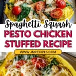 Pesto Chicken Stuffed Spaghetti Squash in the Oven Recipe