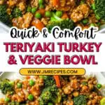 Teriyaki Ground Turkey with Broccoli, Peas, and Rice Recipe