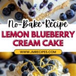No-Bake Lemon Dazzling Blueberry Cream Cake Recipe