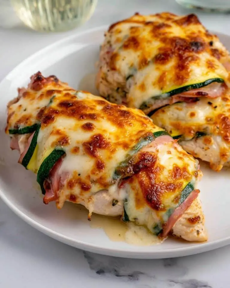 Hasselback Chicken with Canadian Bacon, Zucchini, and Monterey Jack Recipe