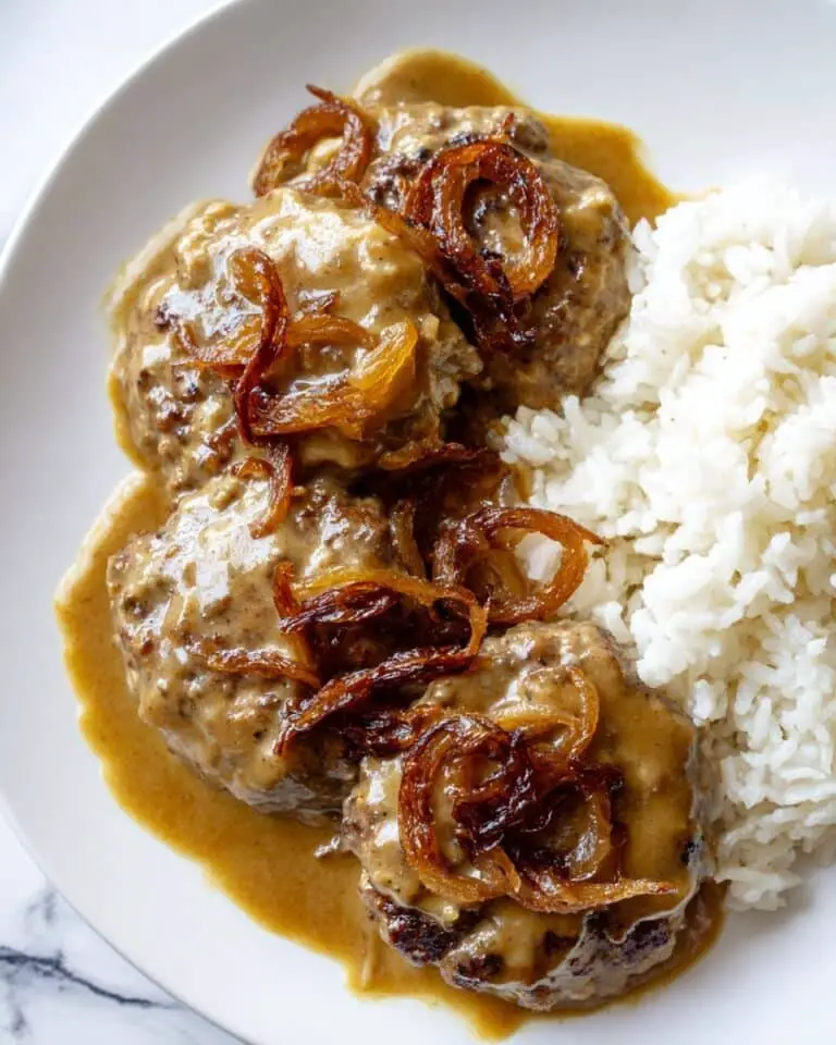 Hamburger Steaks with Rich Onion Gravy Recipe