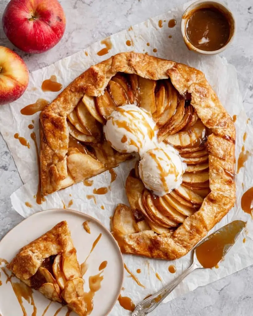 Vegan Apple Galette with Peanut Butter Caramel Recipe