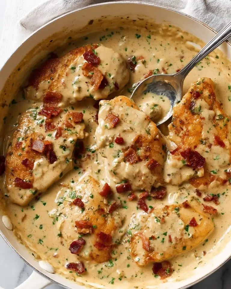 Smothered Chicken with Bacon and Savory Gravy Recipe
