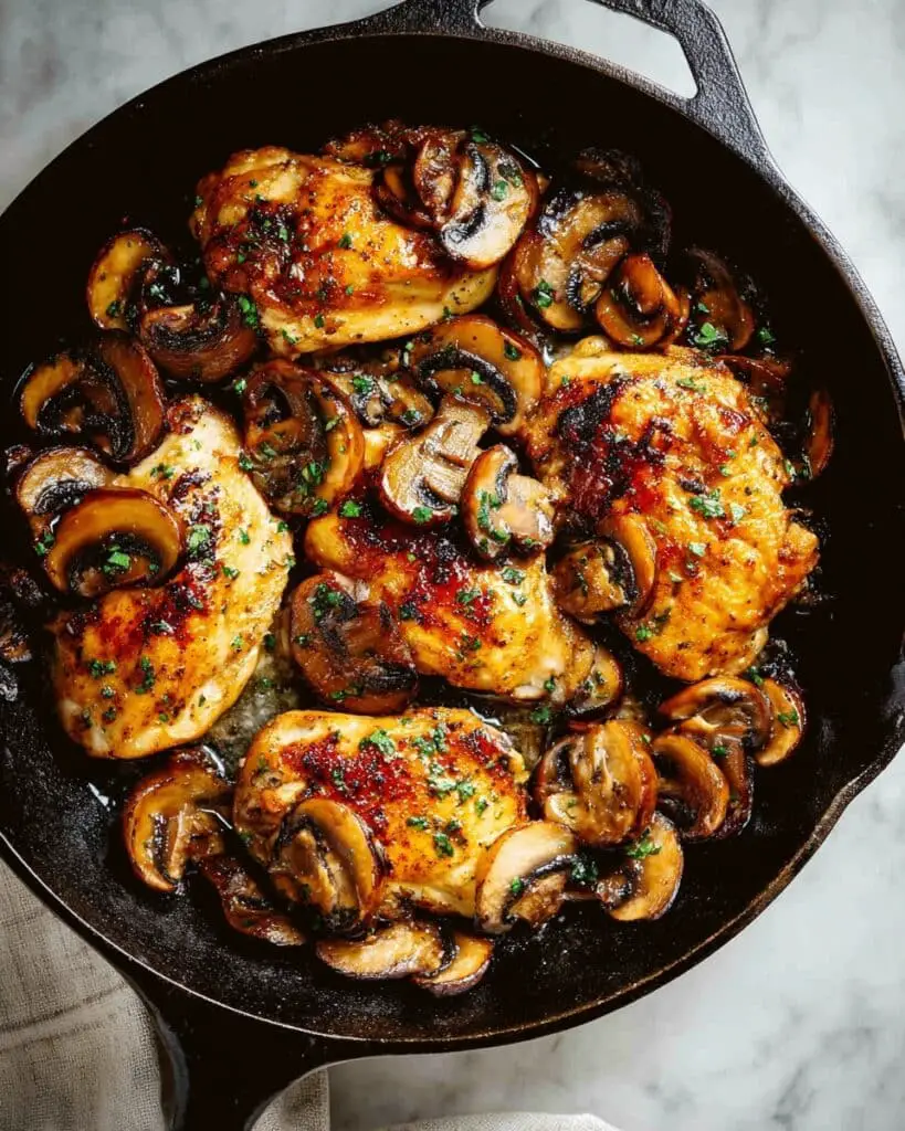 Chicken and Mushroom Sauté with Garlic and Parsley Recipe
