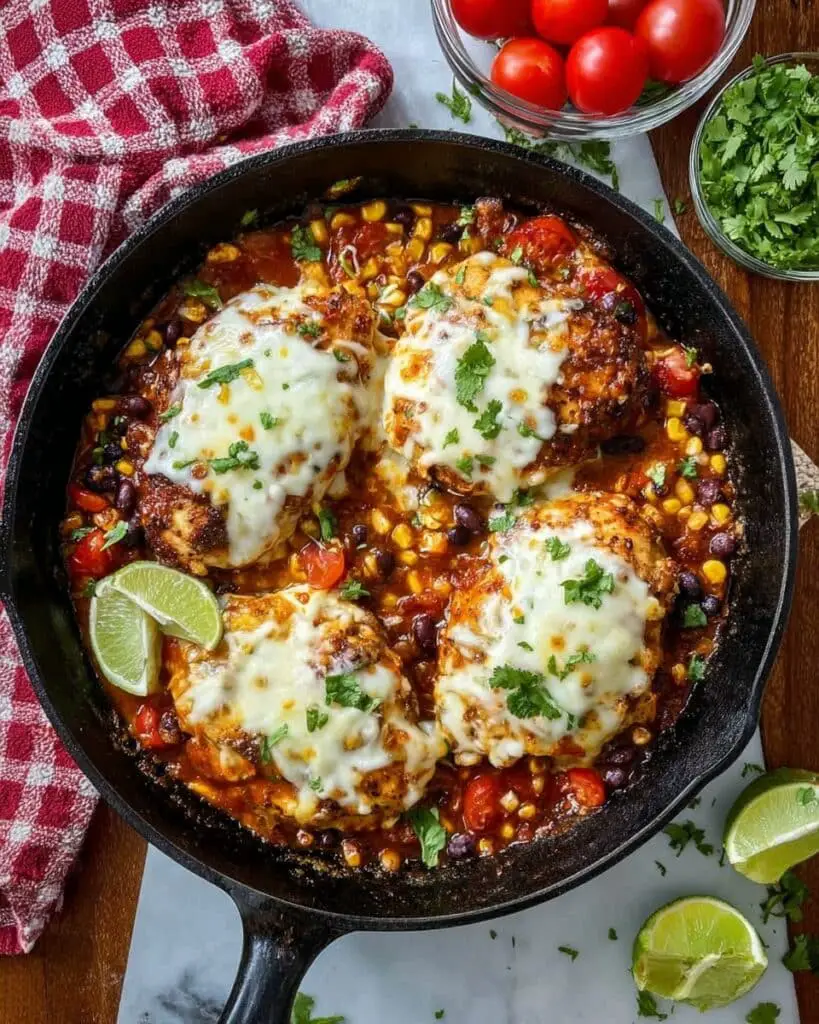 Santa Fe Chicken with Black Beans, Corn, and Cheese Recipe