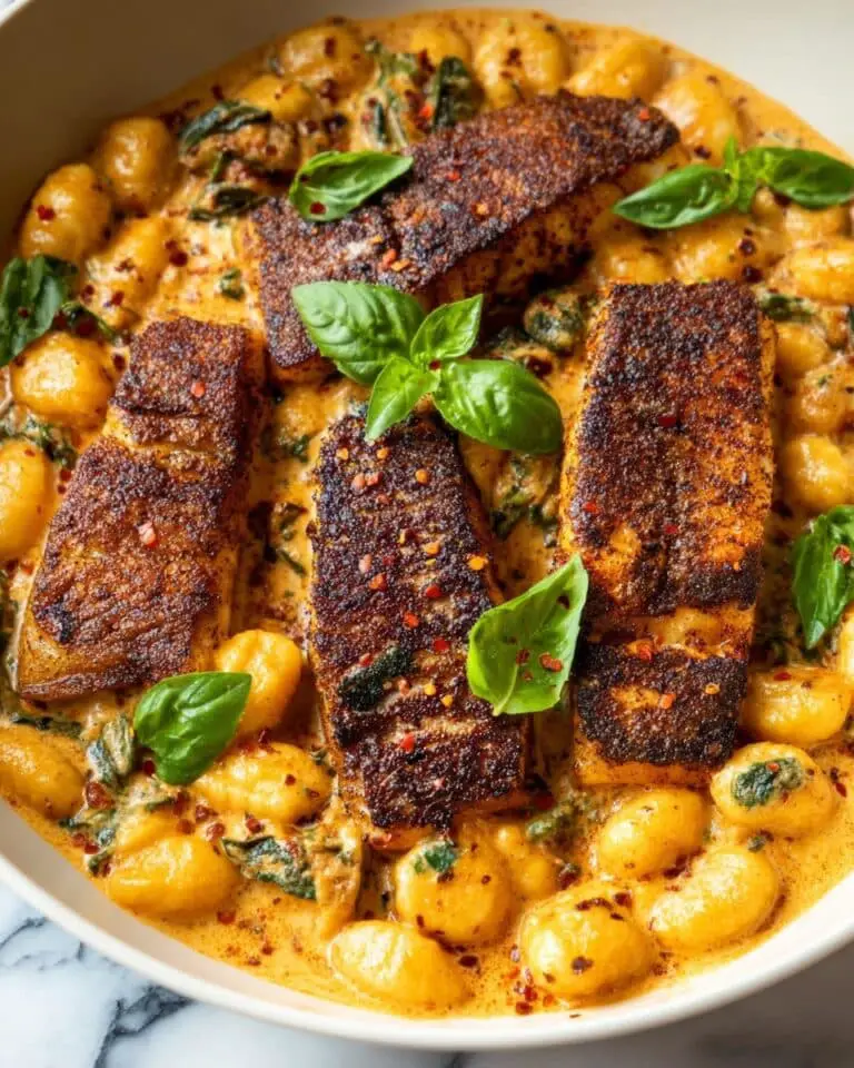 Salmon and Gnocchi with Sun-Dried Tomato Cream Sauce Recipe