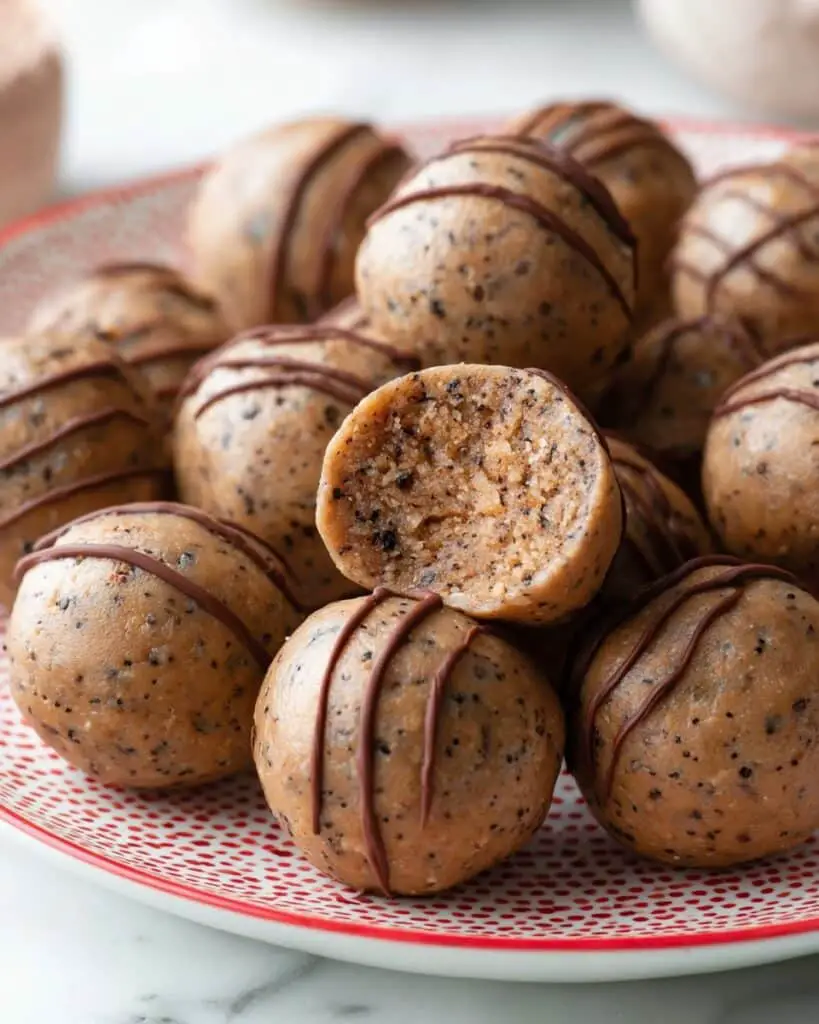Healthy Protein Balls with Optional Chocolate Drizzle Recipe