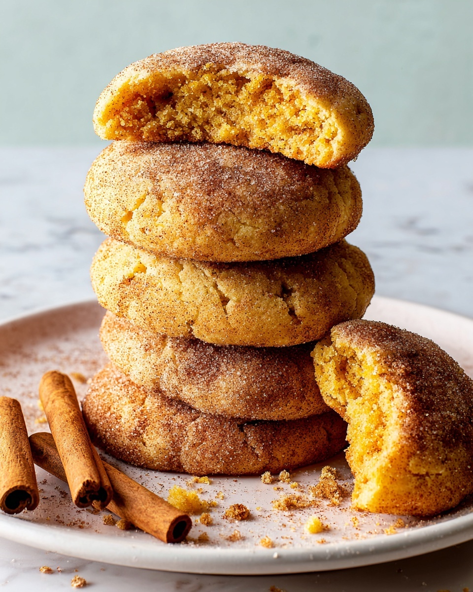 The image shows many small, round cookies with a golden brown color, some sprinkled lightly with cinnamon sugar on top. They are spread out on a white marbled surface, creating a textured, warm look. To the left side, there is a white bowl filled with smooth, bright orange sweet potato mash that has a soft, creamy texture. Near the bowl, three cinnamon sticks are placed neatly on the surface. The overall look is cozy and inviting, showing the mix of crunchy cookies and smooth mash, photo taken with an iphone --ar 4:5 --v 7