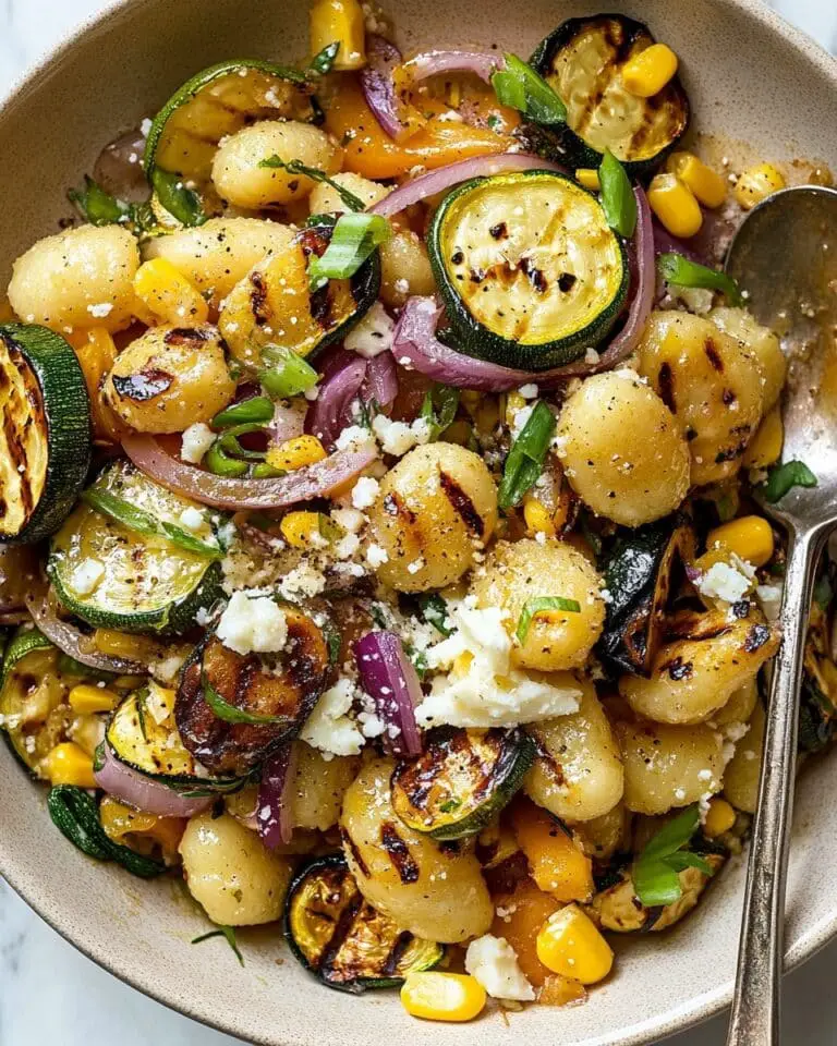 Grilled Gnocchi Salad with Summer Vegetables and Goat Cheese Recipe
