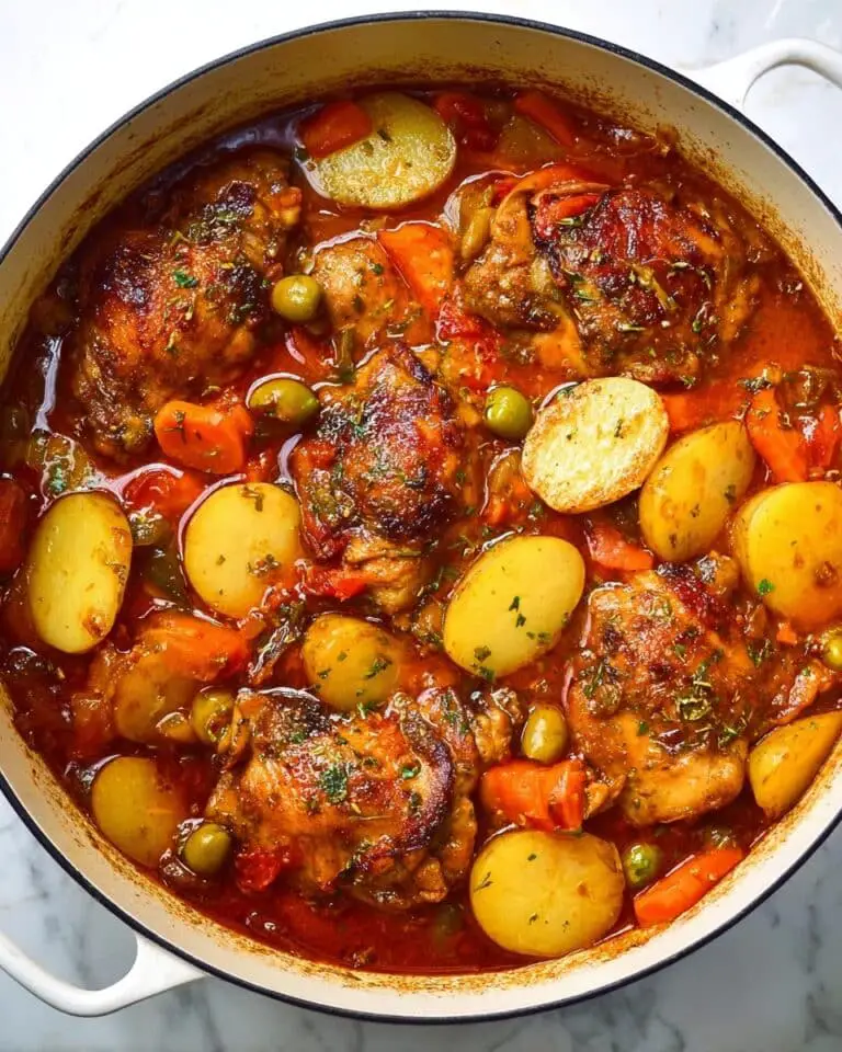 Creamy Cuban Pollo Fricassee with Vegetables and Olives Recipe
