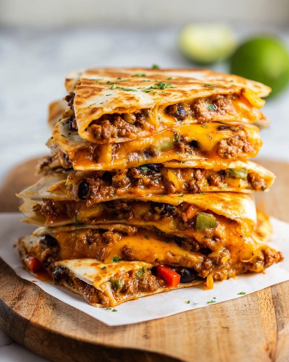 Cheesy Ground Beef Quesadillas Recipe