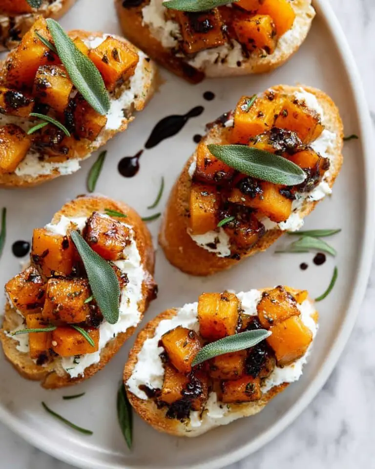 Butternut Squash Crostini with Goat Cheese and Fig Glaze Recipe