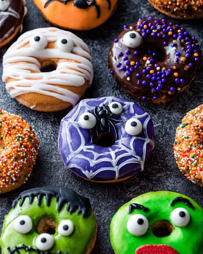 Halloween Donuts: Spooky and Festive Decorating Ideas for Monster, Frankenstein, Mummy, Dracula, and Spiderweb Donuts Recipe