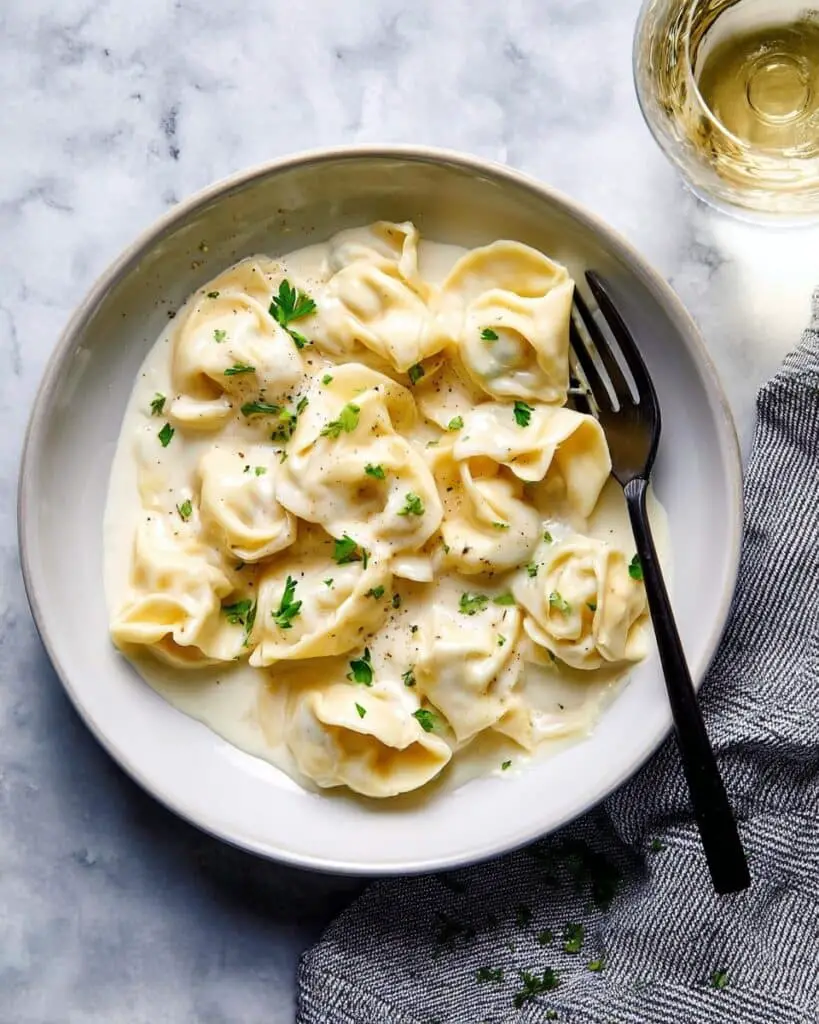 Ghost Purse Ravioli with Pear and Parmesan in Cream Sauce Recipe