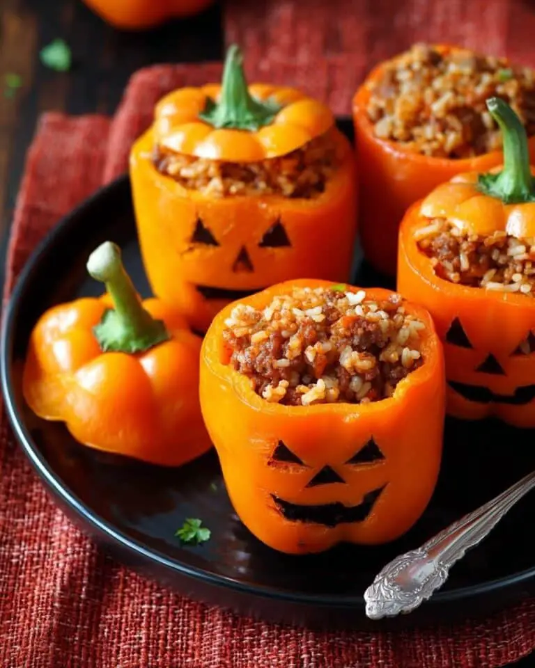 Jack-O’-Lantern Stuffed Peppers Recipe