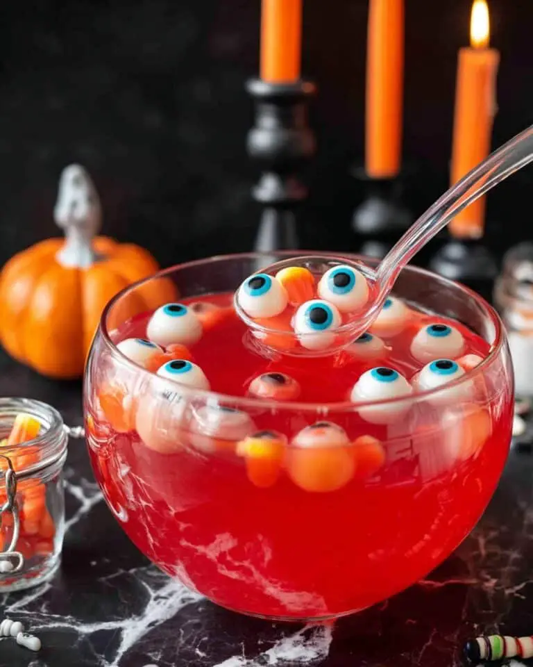 Halloween Gummy Eye and Gold Glitter Punch Recipe
