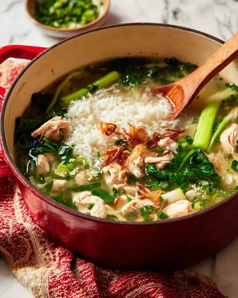 Chinese Rice Soup with White Fish and Vegetables Recipe