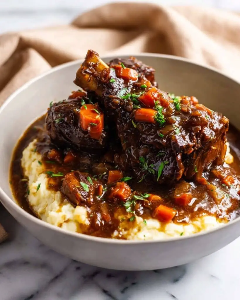 Braised Lamb Shanks with Red Wine and Vegetables Recipe