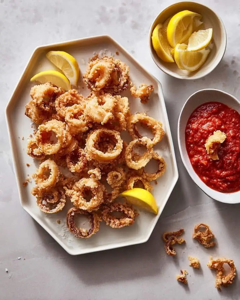 Crispy Fried Calamari with Lemon and Marinara Recipe