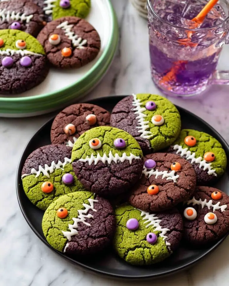 Vegan Halloween Cookies with Tri-Color Dough and Edible Googley Eyes Recipe