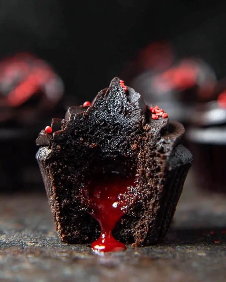 Bleeding Black Halloween Cupcakes Recipe