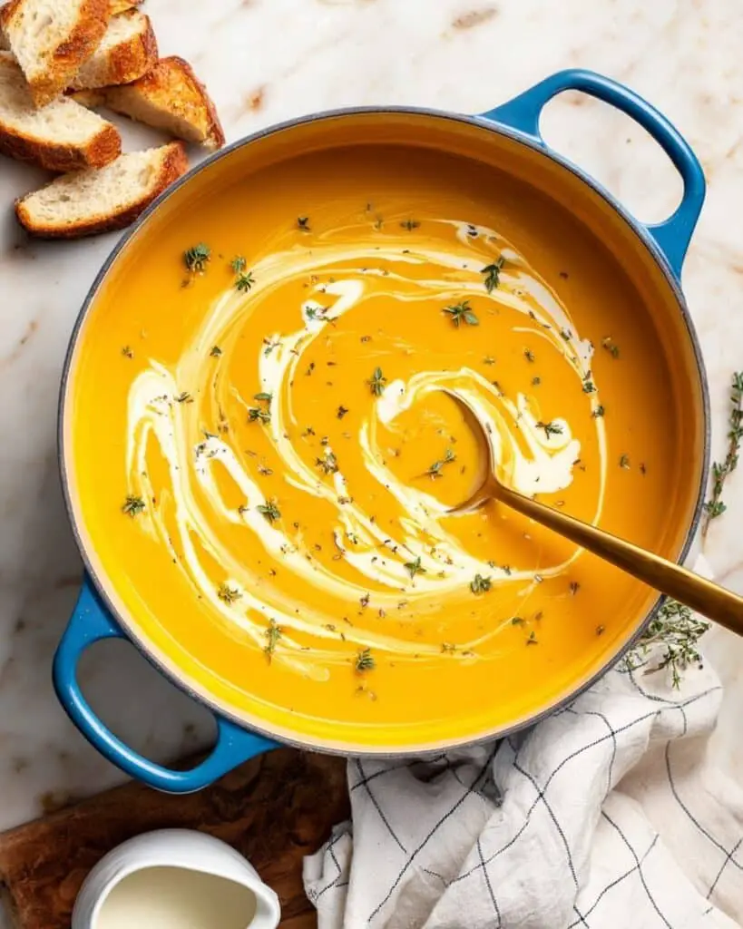 Creamy Butternut Squash Soup with Thyme Recipe