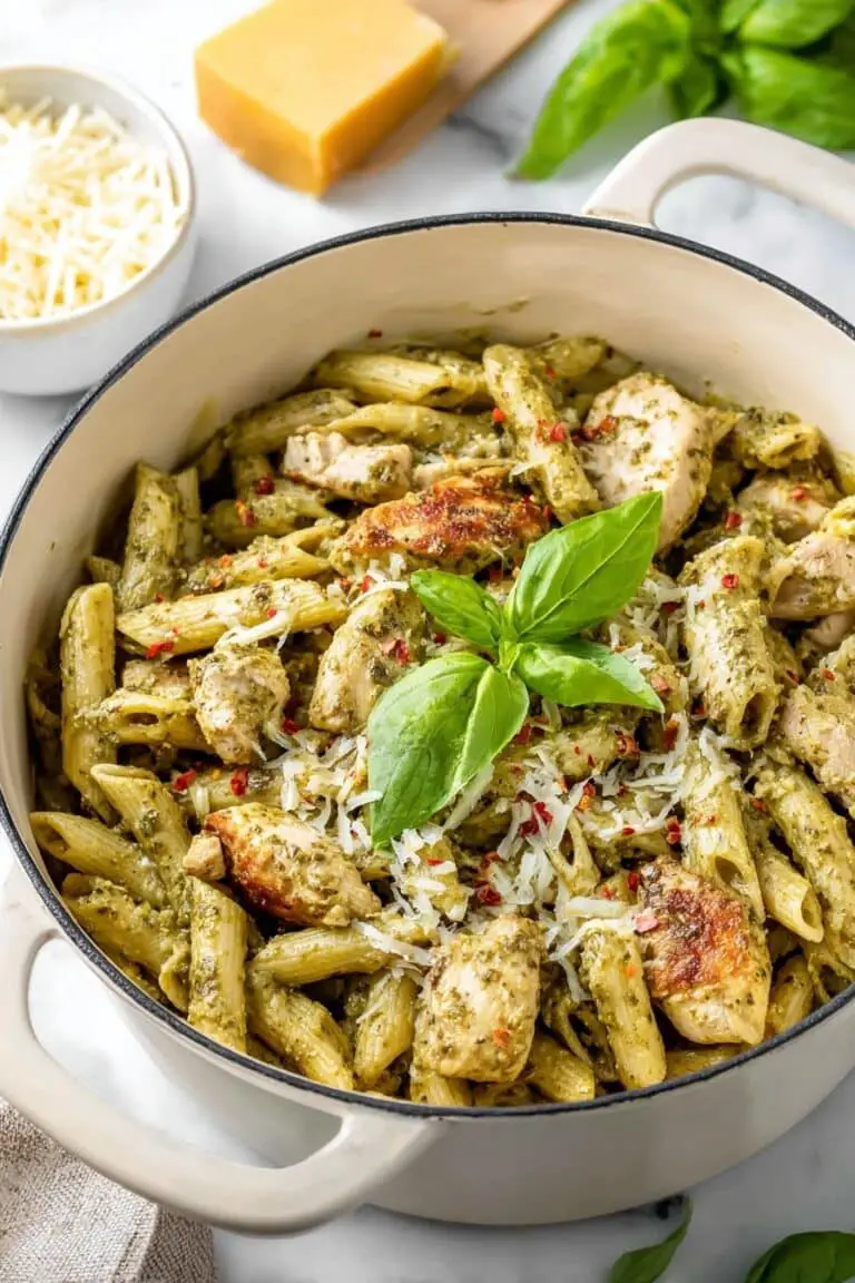 Creamy Chicken Pesto Pasta with Sundried Tomatoes Recipe