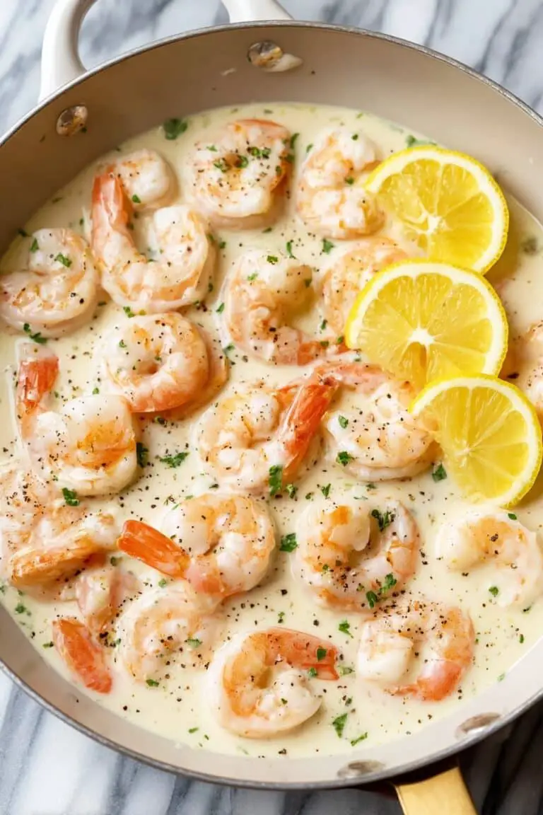 Creamy Lemon Garlic Parmesan Shrimp Recipe