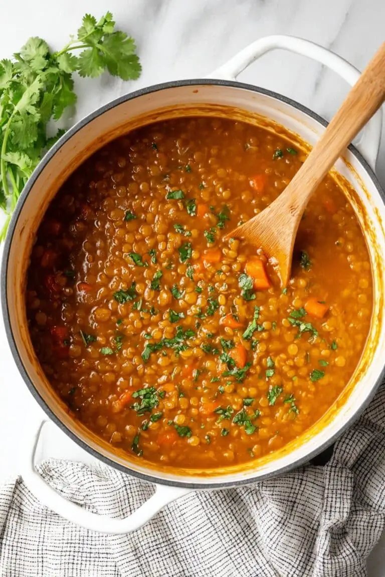 Vegan Curried Pumpkin Lentil Soup Recipe