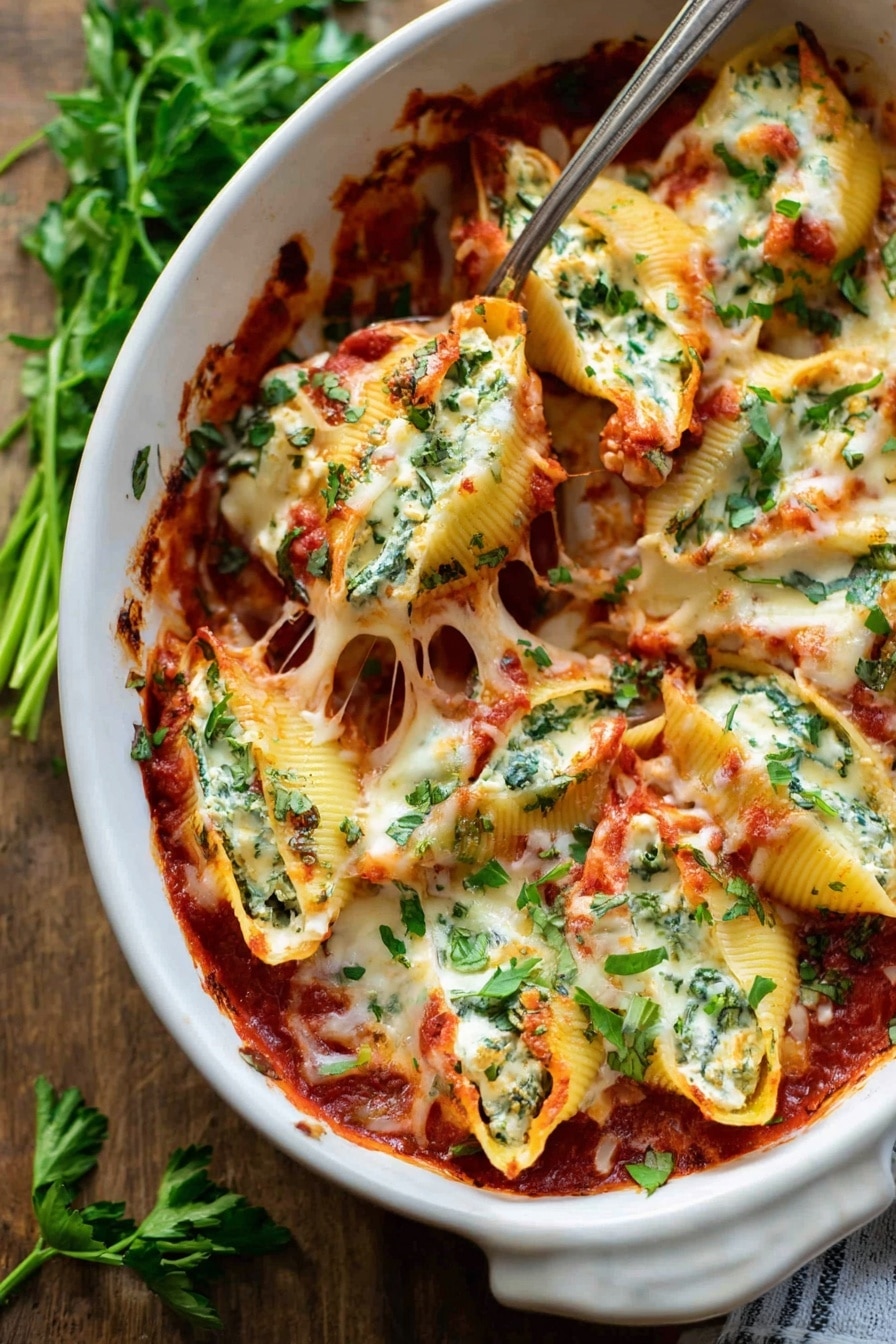 Chicken Spinach Artichoke Stuffed Shells Recipe