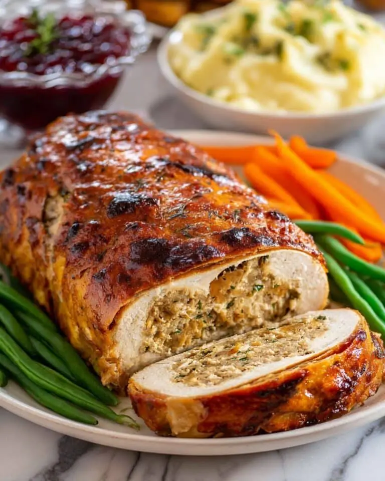 Vegan Seitan Turkey Roast with Stuffing and Roasting Broth Recipe