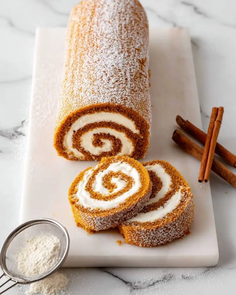 Pumpkin Roll with Brown Butter Cream Cheese Filling Recipe