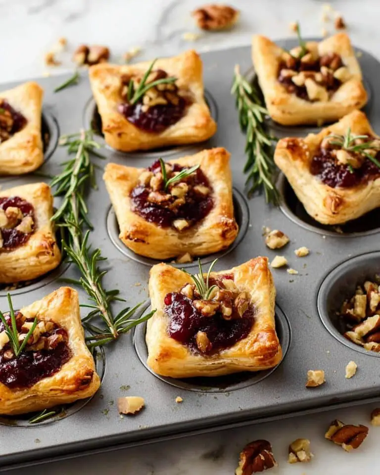 Brie Bites with Cranberry Sauce and Pecan Topping Recipe
