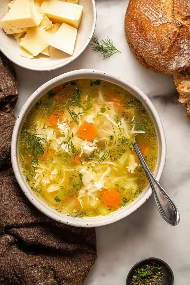 Lemony Pesto Chicken Noodle Soup Recipe