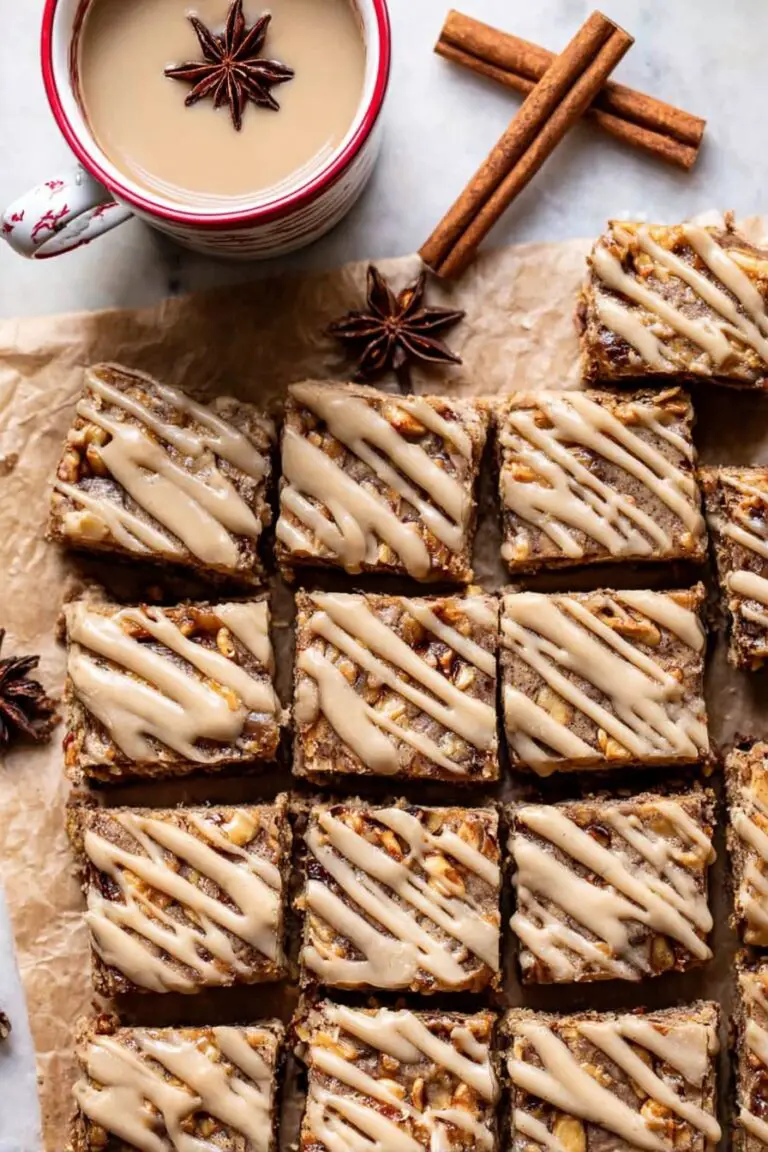 Brown Butter Apple Blondies with Cinnamon Maple Glaze Recipe