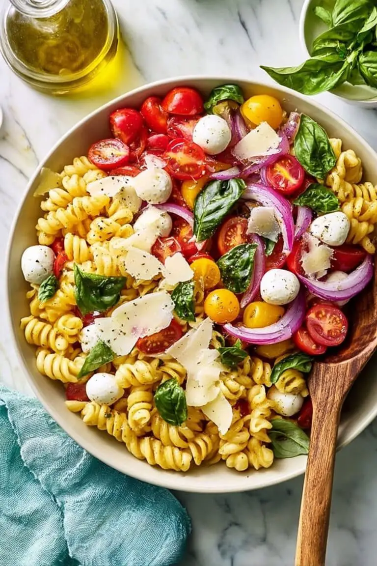Caprese Pasta Salad with Cherry Tomatoes Recipe