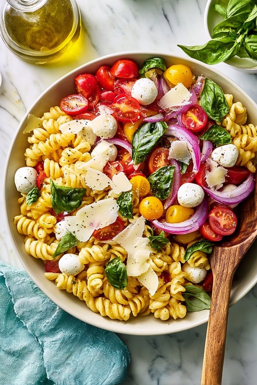 Caprese Pasta Salad with Cherry Tomatoes Recipe