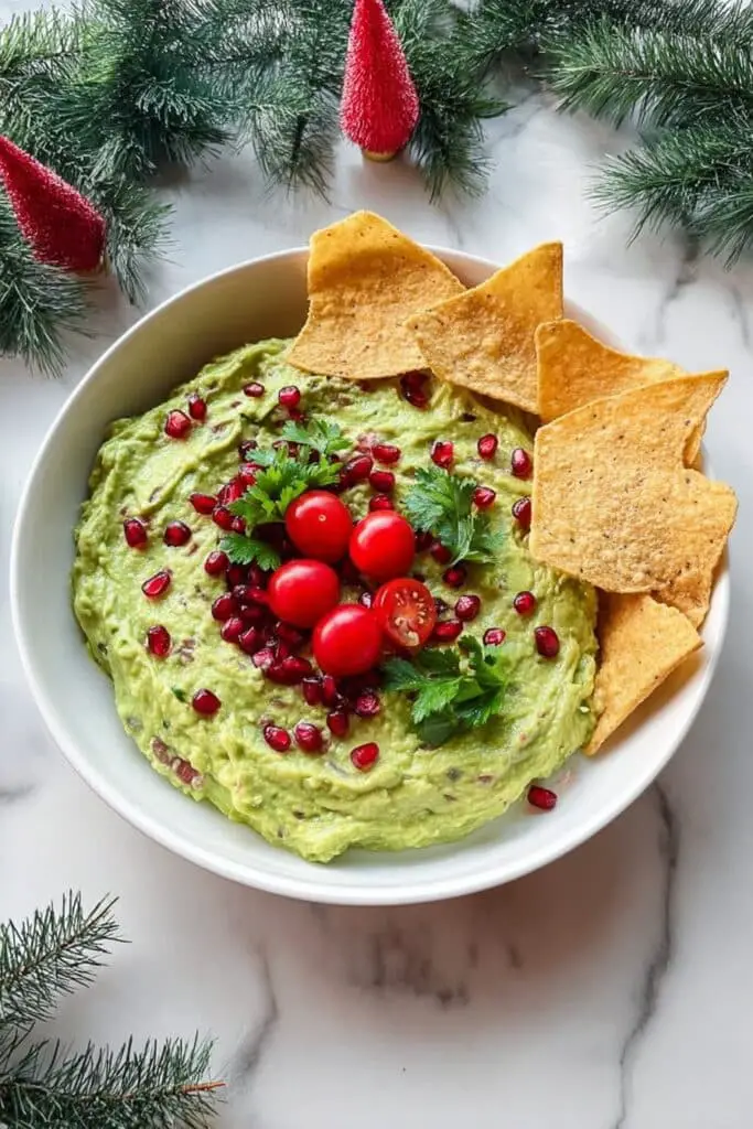 Festive Guacamole with Pomegranate & Tomatoes Recipe