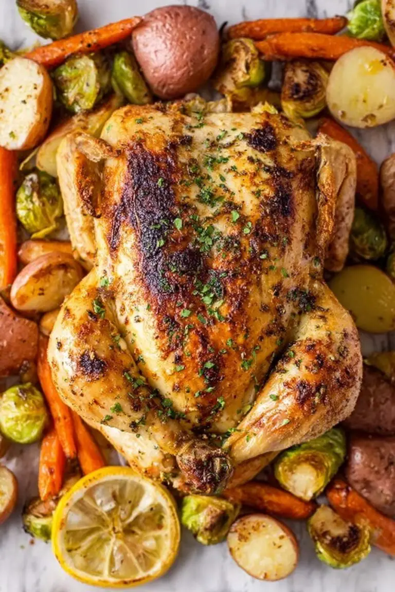 Juicy Spatchcock Chicken with Roasted Vegetables Recipe