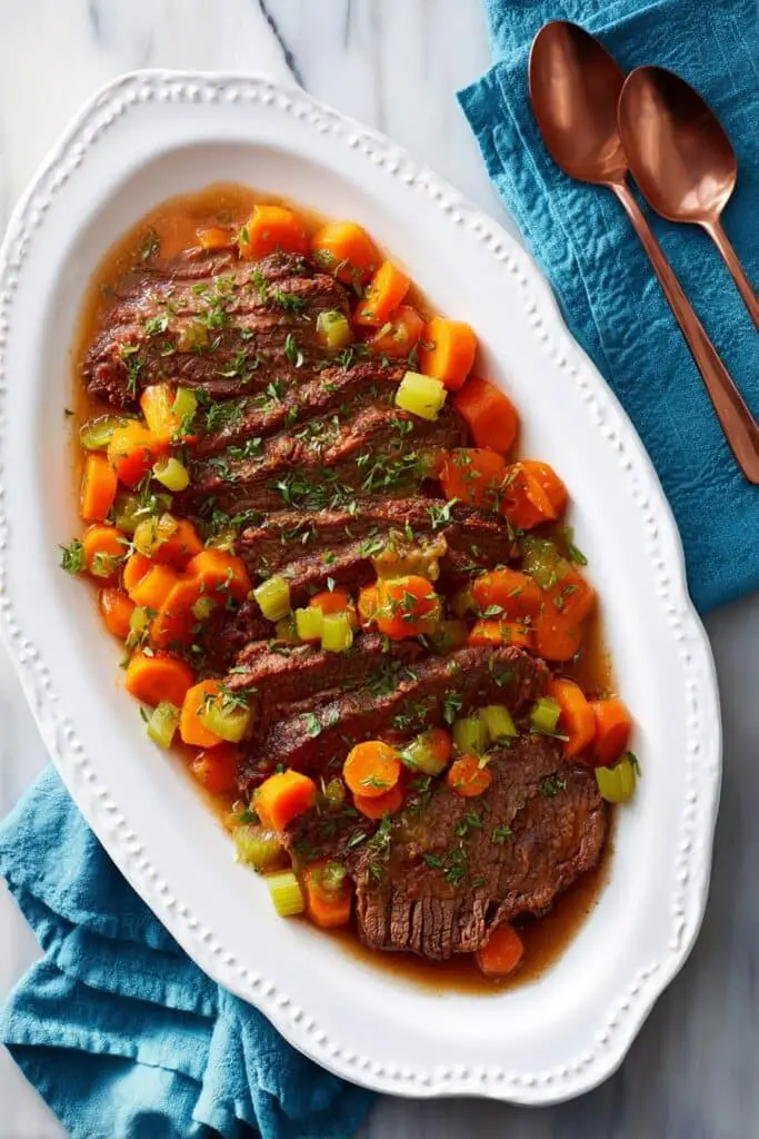 Jewish-Style Braised Brisket with Onions and Carrots Recipe